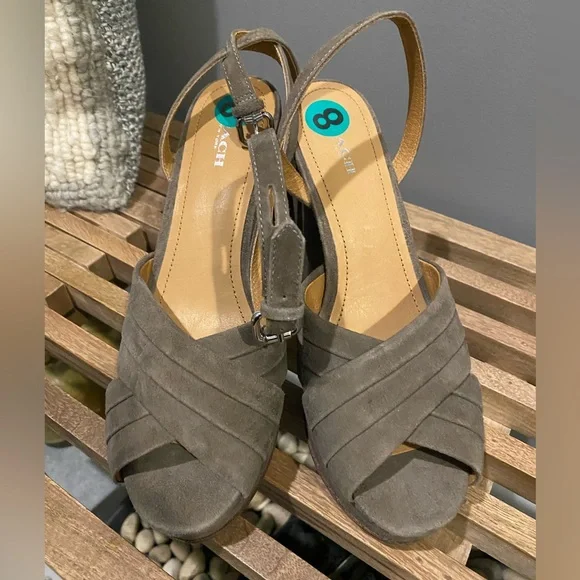 NEW Coach Suede Heels - Picture 1 of 5